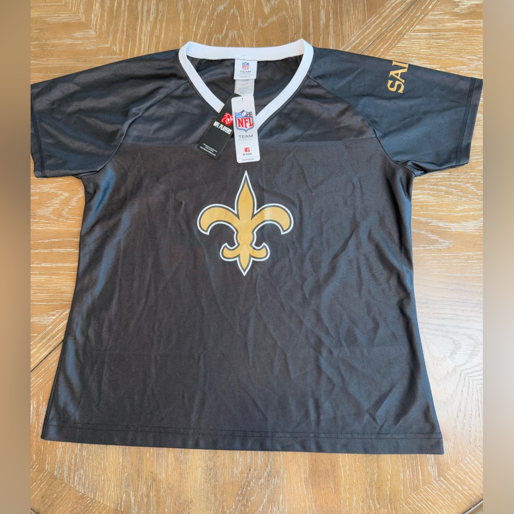 NFL apparel women's Black and Gold saints Jersey shirt 25 bush